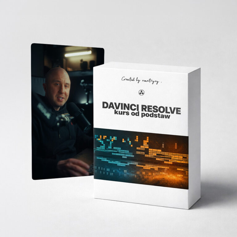 Paweł oraz okładka kursu online DaVinci Resolve od podstaw